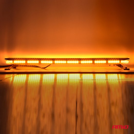 AMIO Stroboscoop Zwaailicht LED Waarschuwingslichtbar 156 LED 1168mm Oranje - Professionele Signaalverlichting met 51 Lichtfuncties