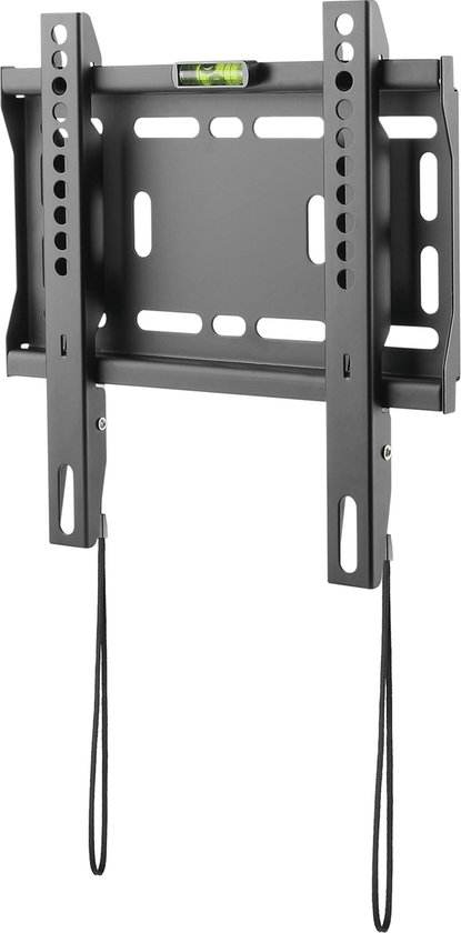 Cabletech Universele Televisie Muurbeugel voor LED LCD TV van 23 tot 42 Inch - Afstand tot de muur 25mm - Max Belastbaar Gewicht 50 kg - Platte Montage - Inclusief Waterpas