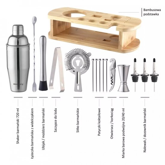 Klausberg 7582 - Barset - cocktailset - bartending - 16 delig