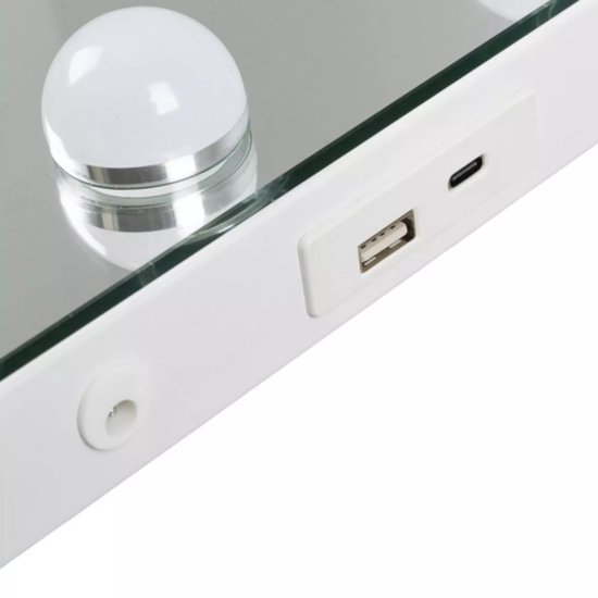 Soulima LED cosmeticaspiegel 58x46 cm met 15 lampen en instelbare lichtkleuren