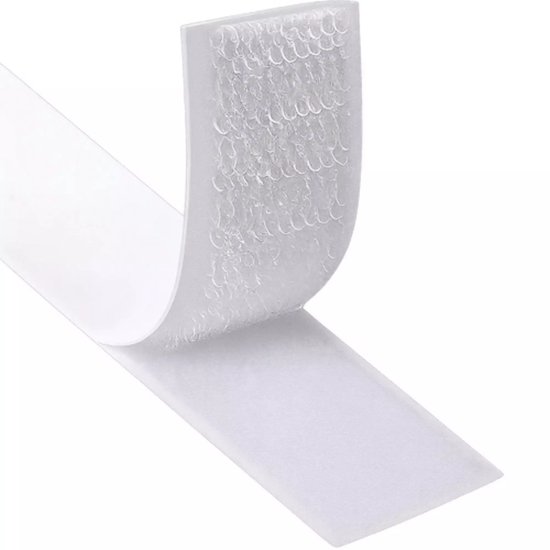Ruhhy Klittenband zelfklevend - wit - 500 x 2,5 cm - klittenband - klittenband dubbelzijdig