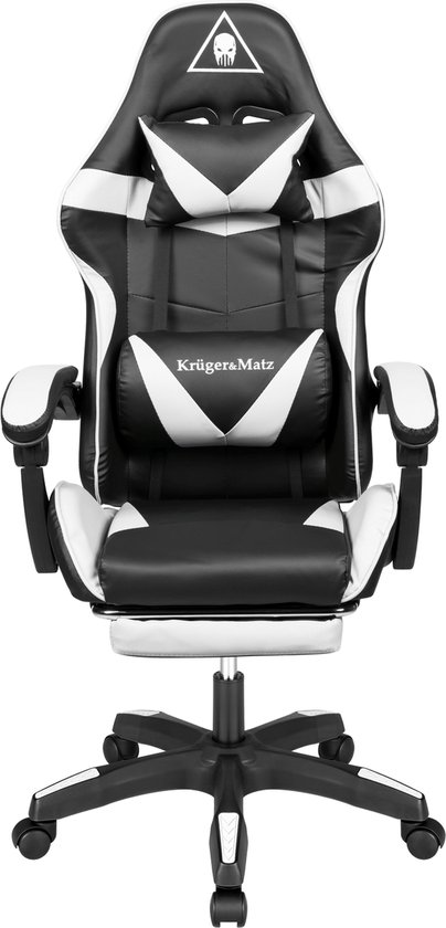 Krüger&Matz GX-150 game stoel - gaming chair - gamingstoel - zwart / wit
