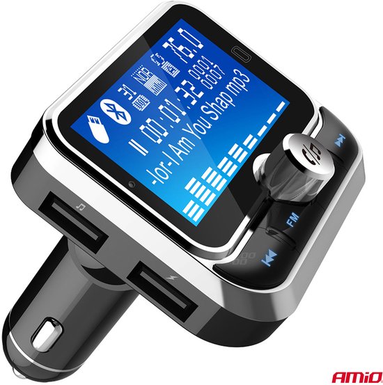 Car FM Transmitter with Remote 2×USB-A 12V 24V – Bluetooth, Hands-Free Bellen en Multifunctioneel