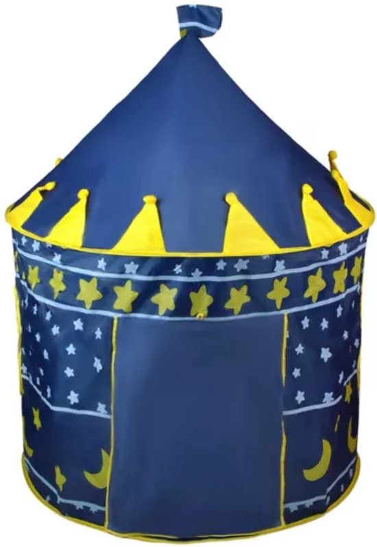 Kruzzel Koninklijke Tent voor Kinderen - Opvouwbaar en Veilig - 135x105 cm - Donkerblauw