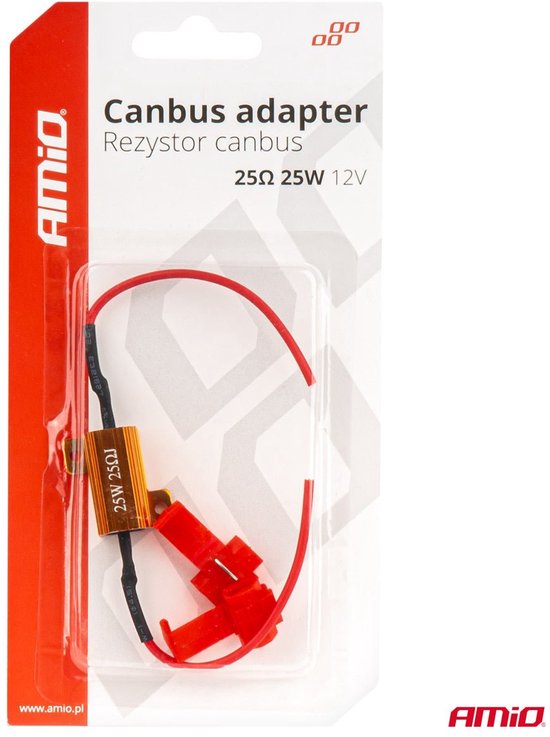 AMIO LED Canbus Weerstand 25 Ohm 25W - Voorkomt CANBUS Foutmeldingen Storing Oplossen