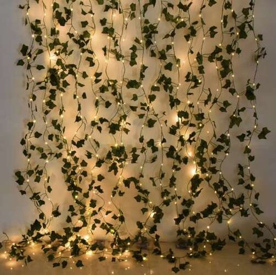 Klimop slinger met Led Verlichting- LED Fairy lights - 12 Stuks - Klimop slinger met LED lichtjes - 25 Meter Kuntsplant
