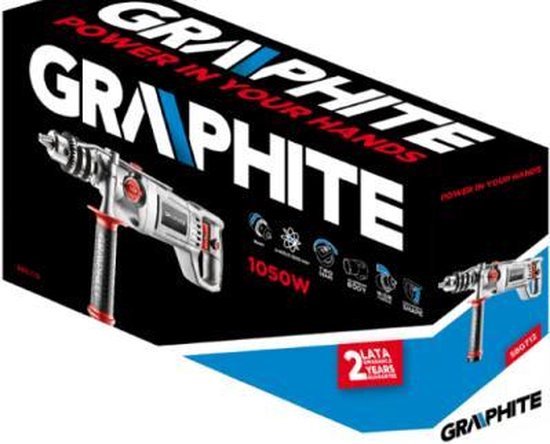 ELECTRISCHE KLOPBOORMACHINE 1050 W Aluminium body TANDKRANS 16 mm BOORKOP - GRAPHITE