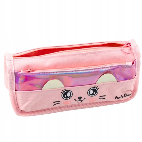 Roze Penendoos met kattenprint - 2 Beautiful, 21,5 cm