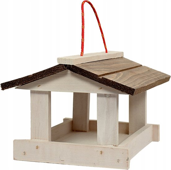 Vogelvoederhuisje - Massief houten vogelvoederhuisje - 17 x 24 x 21cm