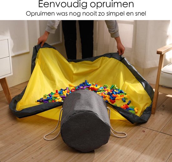 Multifunctioneel Opbergkleed Voor Lego - Speelgoed Organizer - Speelmat - opbergmand voor Kinderen - Geel - Lego Mat