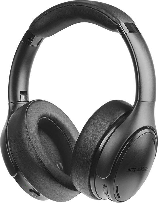 Krüger&Matz F3A - Draadloze Bluetooth Hoofdtelefoon - ANC - Met Microfoon - Zwart
