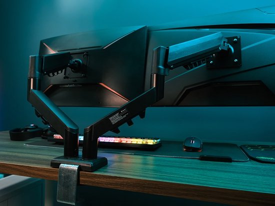 TRACER Double Armflex - Monitorarm - 13-32 inch - Dubbel - Verstelbaar - Zwart Metaal
