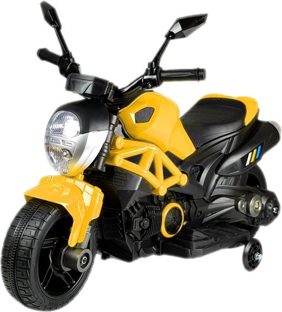 Elektrische naked bike - kindermotor - motor voor kinderen - tot 25kg max 1-3 km/h geel - kids accu motor