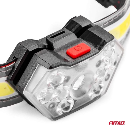 AMiO LED Hoofdlamp met Oplaadbare Batterij en 5 Lichtmodi – 6500K Wit Licht