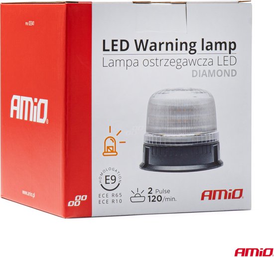 AMiO Stroboscoop Zwaailicht Waarschuwingslamp W25B 12/24V IP66 Oranje R65 R10