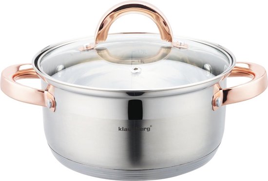 Klausberg 7727 - stoompan - 5 delig - 18 cm - rvs - alle warmtebronnen