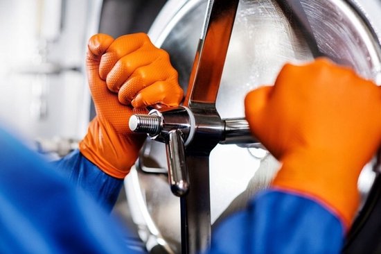 Mercator GoGrip Orange - Nitril Handschoenen (Premium) - Oranje - Maat M - 50 Stuks - 3D Diamantstructuur