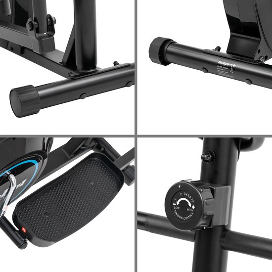 Rebel Active Magnetische Crosstrainer - Elliptische Trainer LCD-Display Hartslagsensoren 8 Weerstandsniveaus – Zwart