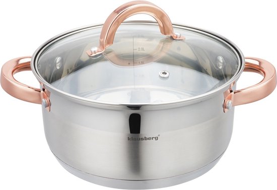 Klausberg 7730 - stoompan - 5 delig - 20cm - rvs - alle warmtebronnen