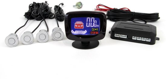 AMiO Parkeerhulpsysteem LED-GRAF 4 sensor zilver