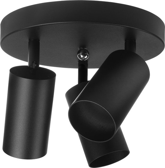Maclean MCE362 B - Plafondlamp - 3x GU10 - Matzwart - Aluminium