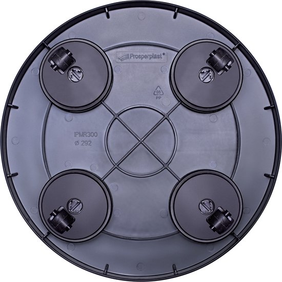 Plantenonderzetter/multiroller - rond - Antraciet - kunststof - 27 cm - Trolleys voor kamerplanten