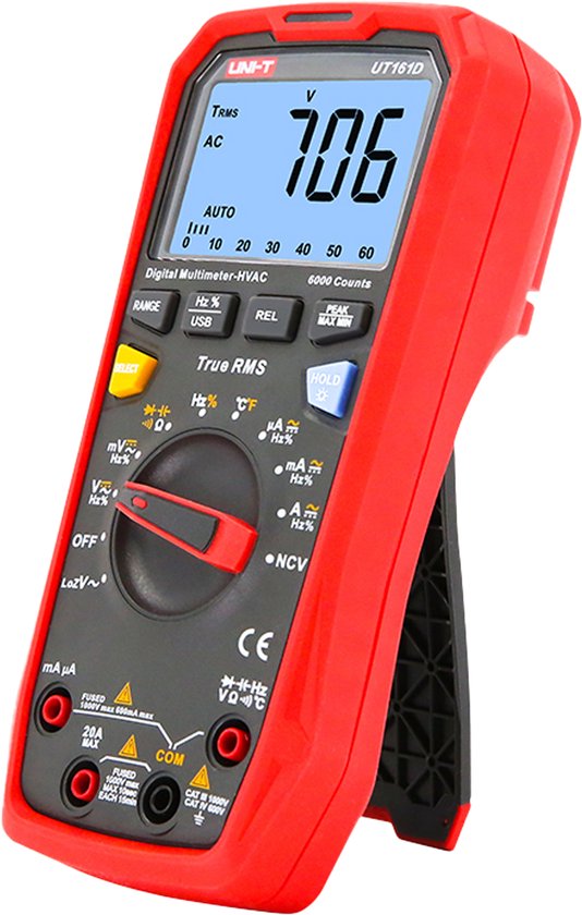UNI-T UT161D - Multimeter - True RMS - Temperatuurmeting - Automatische Bereikselectie