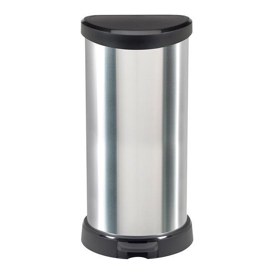 Curver Decobin - Prullenbak - 40 liter - Zilver Metallic
