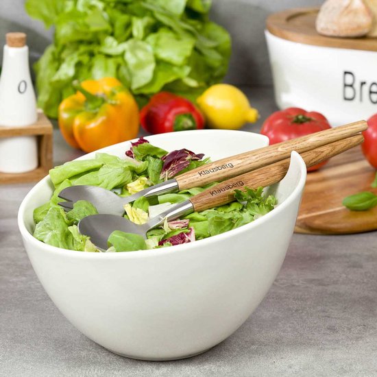 PORSELEINEN SALADEKOM MET BESTEK KLAUSBERG KB-7787 WIT