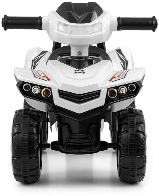 Milly Mally - Loopauto / Quad Monster - Wit - Met Muziek, Licht & Opbergvak - Max. 25 kg
