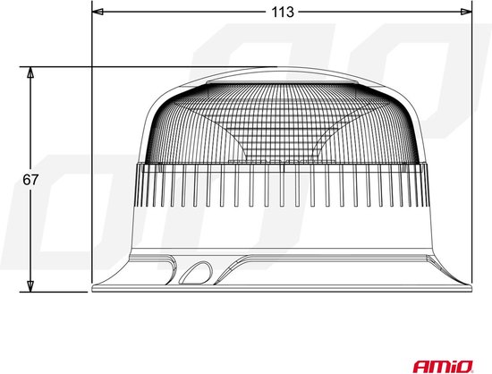 AMiO Stroboscoop Zwaailicht Waarschuwingslamp W213B 12/24V IP56 Oranje R65 R10