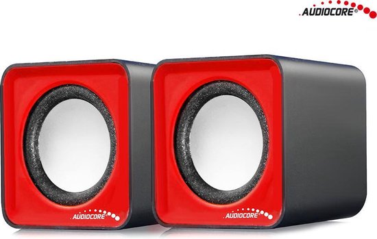 Audiocore - PC-speakers / Compacte stereo / luidsprekers - USB - Zwart met Rood