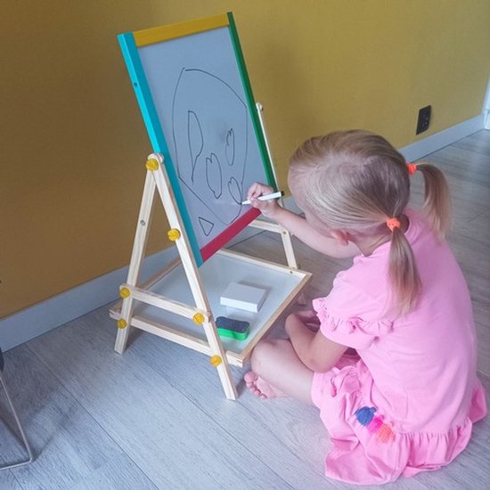 KRUZZEL Dubbelzijdig magnetisch roterend krijt- en whiteboard - Inclusief accessoires