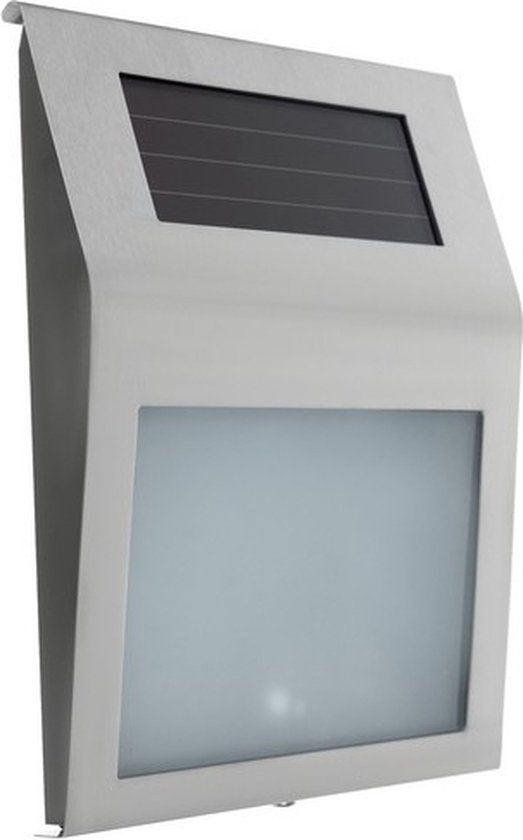 Izoxis Zilver huisnummer met schemersensor en zonnepaneel