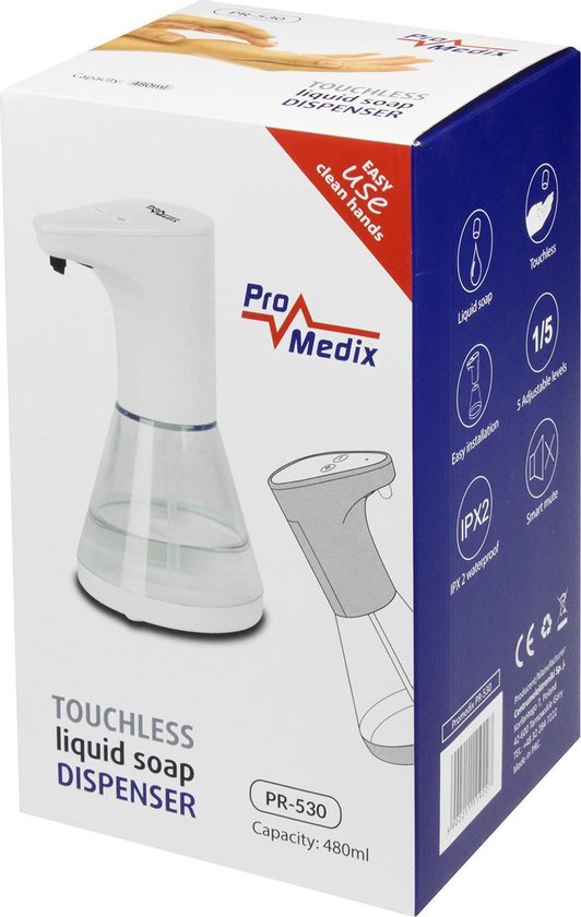 Promedix PR-530 - Handzeepdispenser - Touchless automatische zeepdispenser 480ml - wit