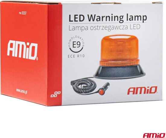 AMiO Oranje LED Zwaailicht Noodverlichting met Magneet 60LED 12/24V
