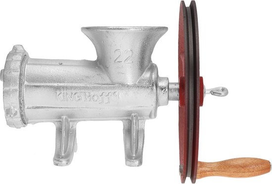 Kinghoff 1430 - Gietijzeren vleesmolen - met cinema wiel - 22 inch