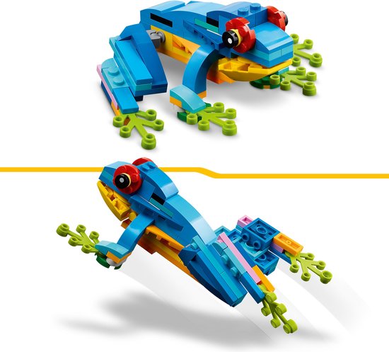 LEGO Creator 3in1 Exotische Papegaai - Kikker - Vis Dieren Speelgoed Set voor Kinderen - 31136