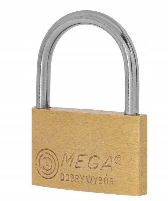 Mega Messing Hangslot 20mm met 3 Sleutels - Compact en Duurzaam