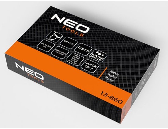 NEO TOOLS Bouwmarker Wit Permanent Oliebasis 4mm