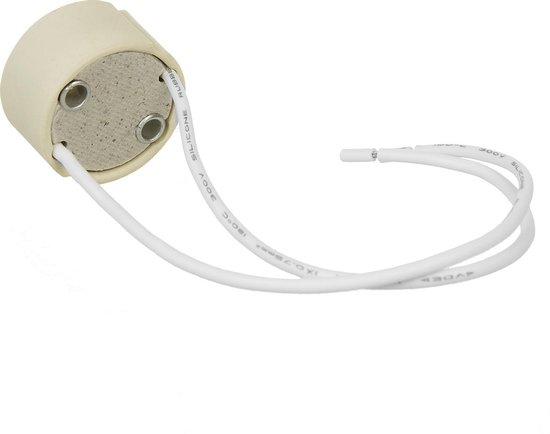 Maclean MCE428 GU10 keramische sokkel keramische fitting fitting van keramiek voor halogeen en led 14 cm kabel 250 volt, 2 A (1 stuks)