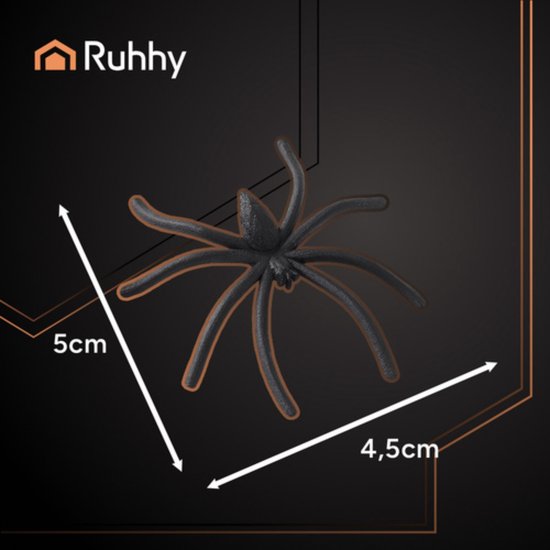 Ruhhy Halloween spinnenweb met 2 spinnen rekbaar kunstweb decoratie voor binnen en buiten