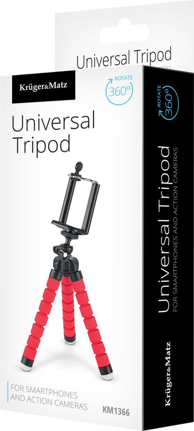 Krüger&Matz Tripod - Statief voor Smartphone - Flexibele Poten - Compact