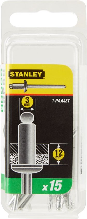 Stanley Popnagels 3X12mm 15 stuks