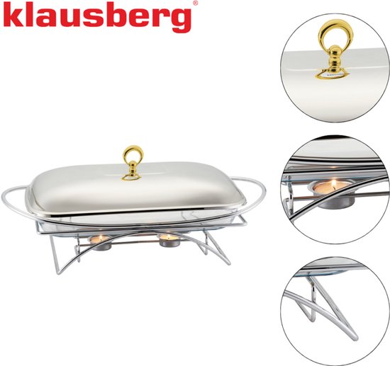 Klausberg 7921 - Voedselverwarmer - glas - 3 liter - rvs standaard