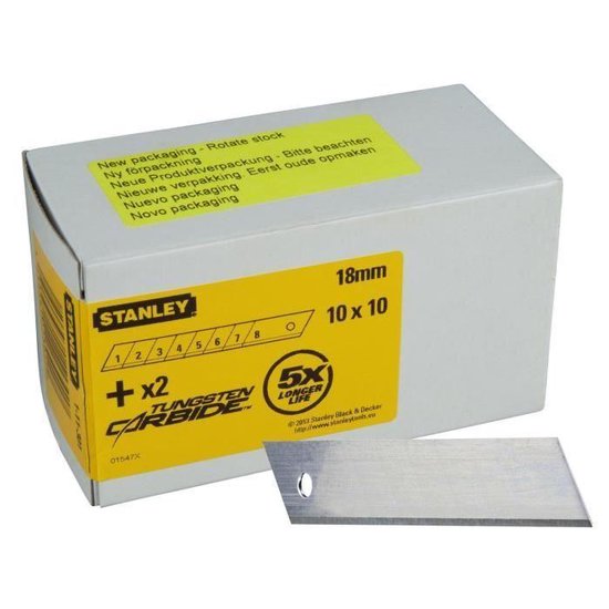 Stanley - Afbreekmesjes 18mm - 10 stuks/dispenser x 10