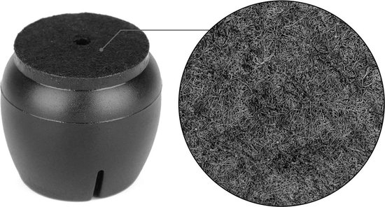 Stoelpoot Doppen – 12-16mm – met Anti-Kras Vilt – Stoelpoot beschermers - Vloerbescherming – Stoelpootbeschermers – 16 Stuks – Zwart – Rond