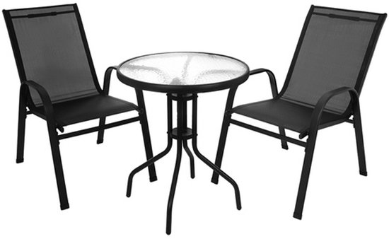 GARDLOV balcony garden furniture set, table + 2 chairs, for terrace, balcony and garden