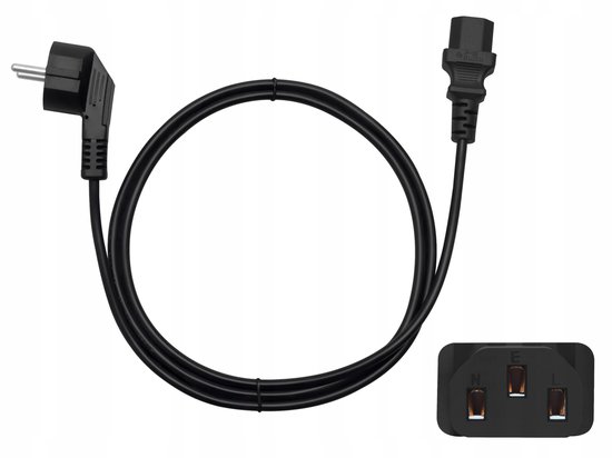 Netkabel C13 voor PC, Monitor, Printer, TV - 1,5m