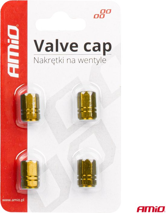 Aluminium ventieldopje geel 4 stuks